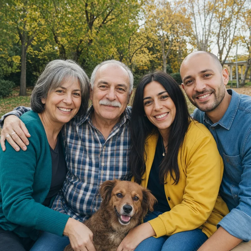 Esempio: foto di partenza per un ritratto di famiglia