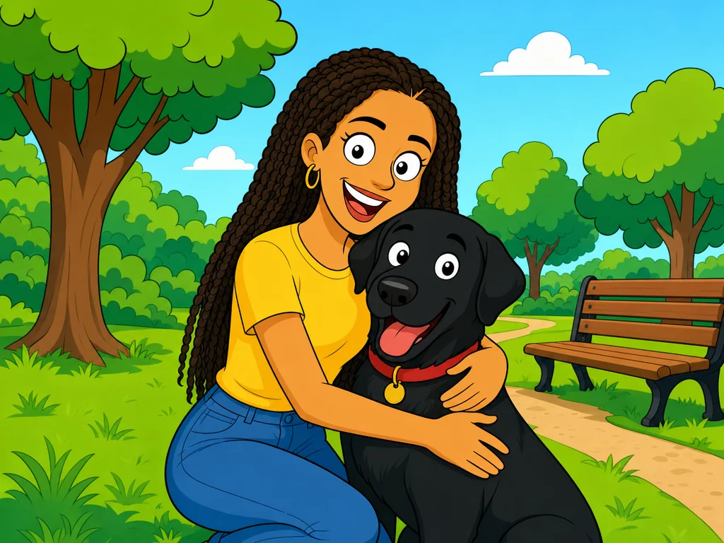 Ragazza che abbraccia il suo labrador