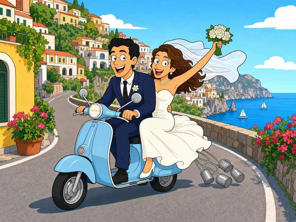 Sposi in Vespa sul lungomare
